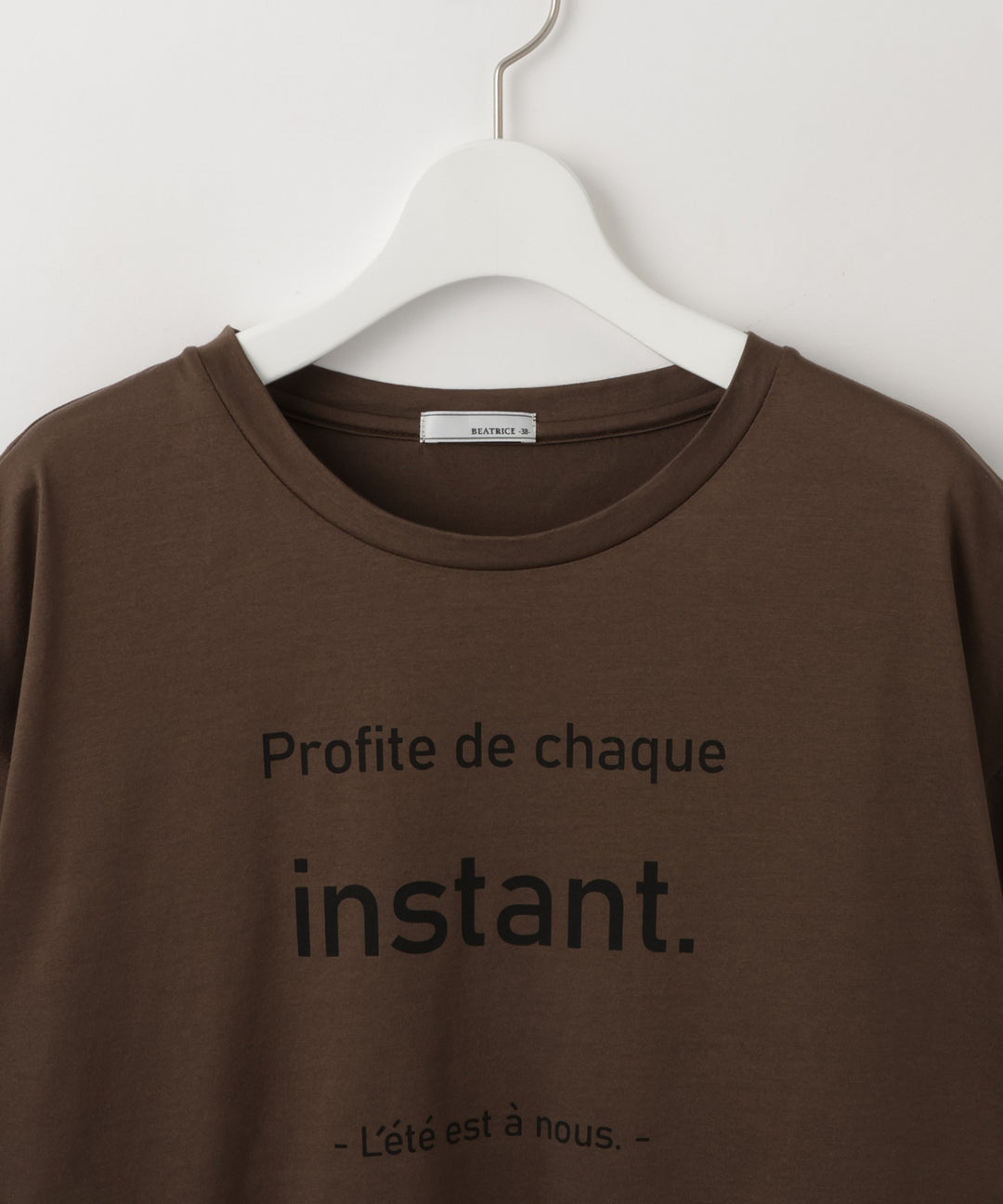 クルーネックメッセージプリントTシャツ