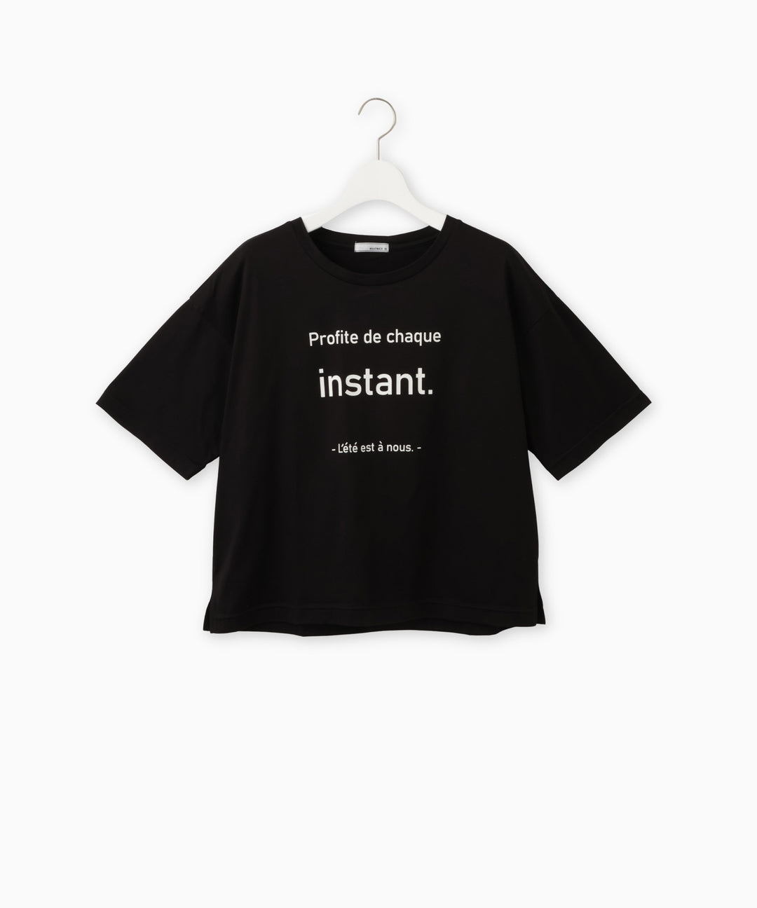 クルーネックメッセージプリントTシャツ