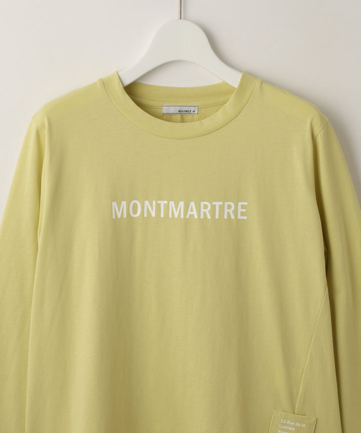 サイドスリットロゴプリントTシャツ
