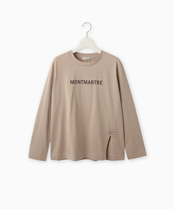 サイドスリットロゴプリントTシャツ