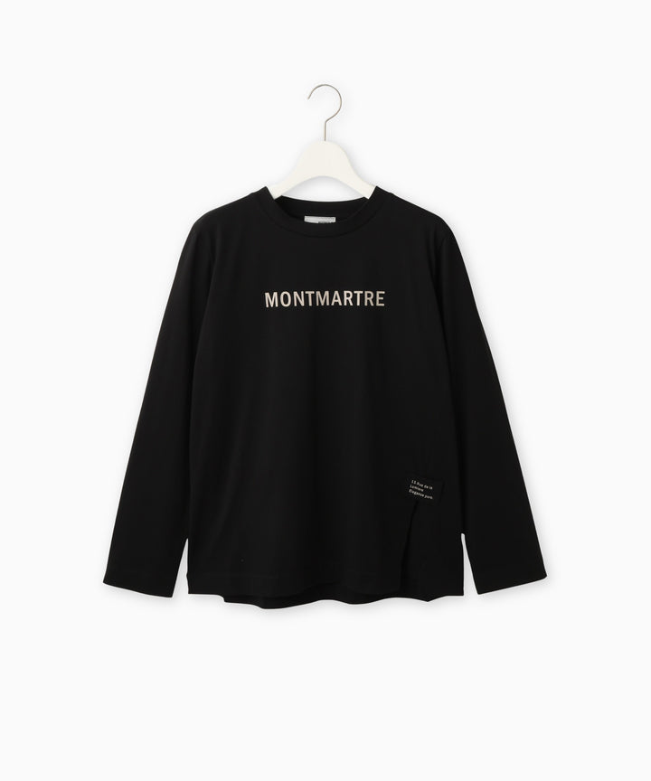 サイドスリットロゴプリントTシャツ