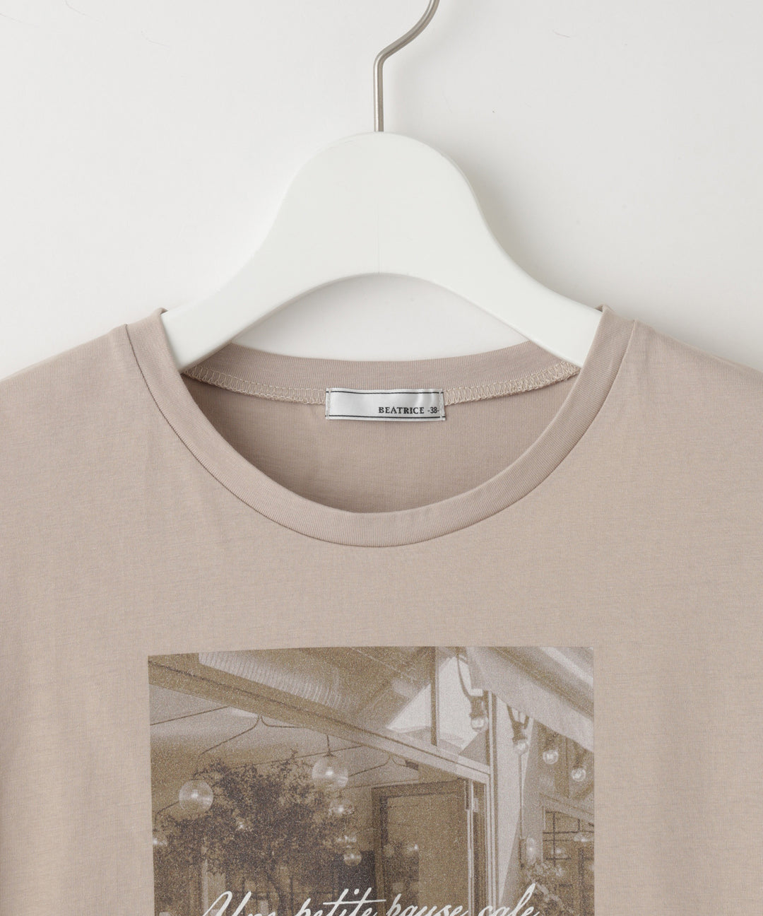 異素材ドッキングフォトプリントTシャツ