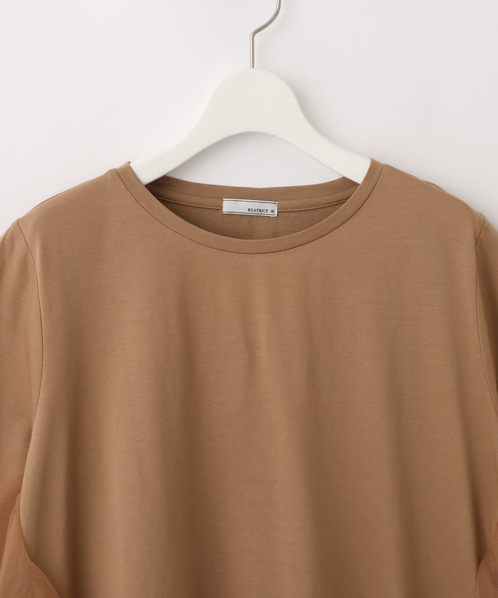 チュールフリルドッキングTシャツ