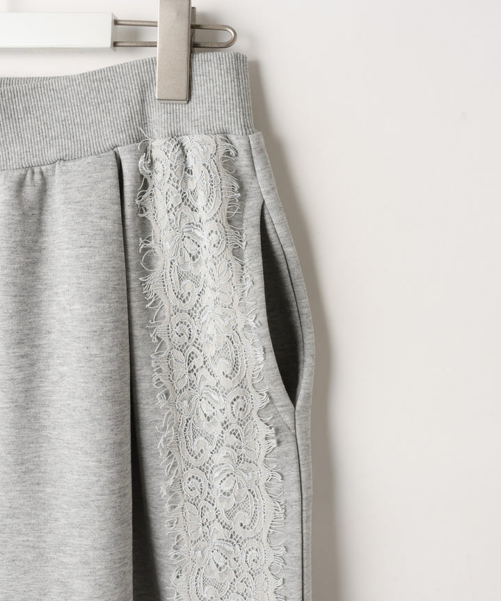 サイドレースダンボールワイドパンツ