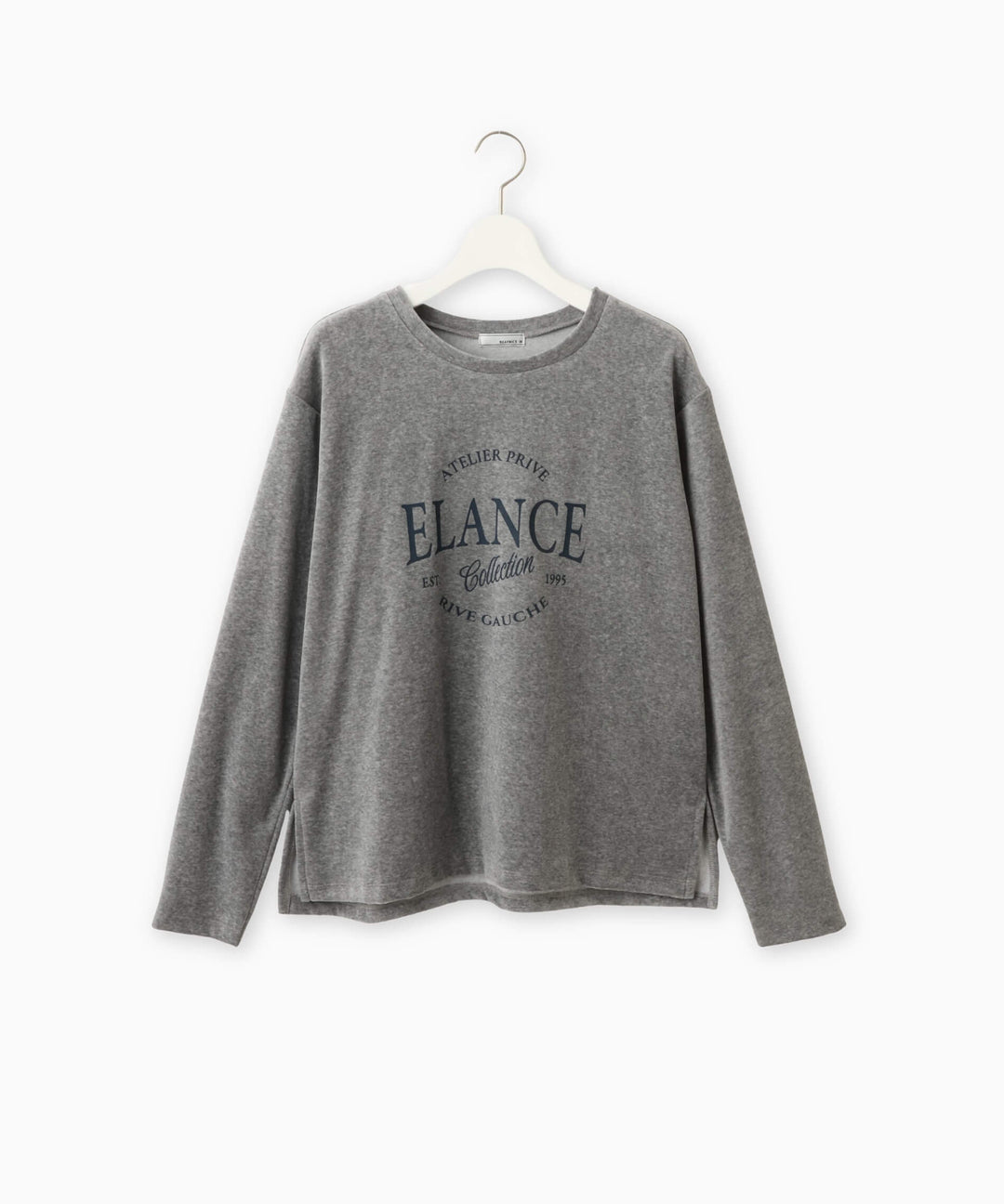 ベロアロゴプリントロングスリーブTシャツ