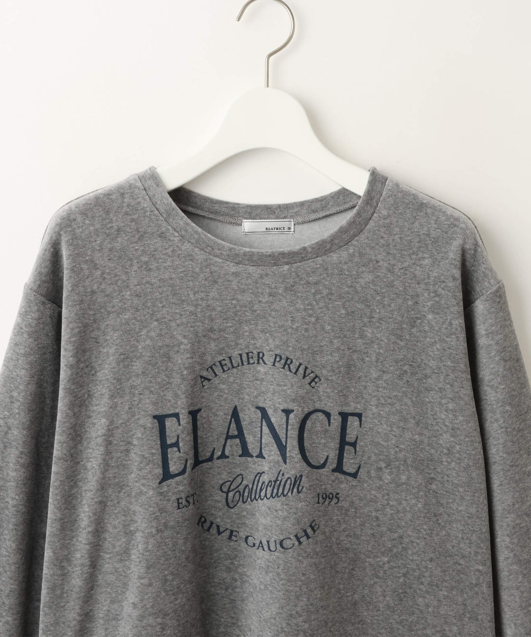 ベロアロゴプリントロングスリーブTシャツ