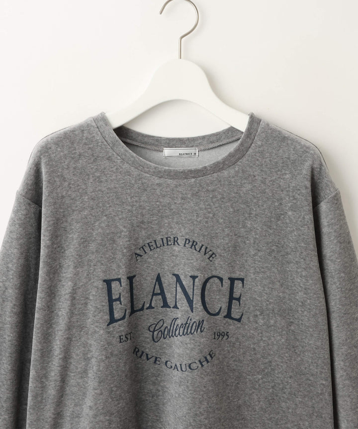 ベロアロゴプリントロングスリーブTシャツ