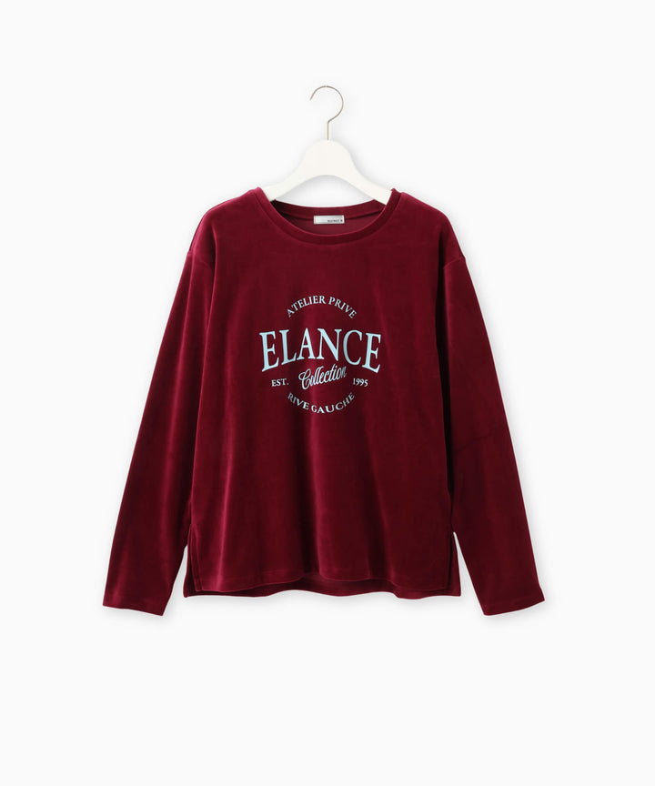 ベロアロゴプリントロングスリーブTシャツ