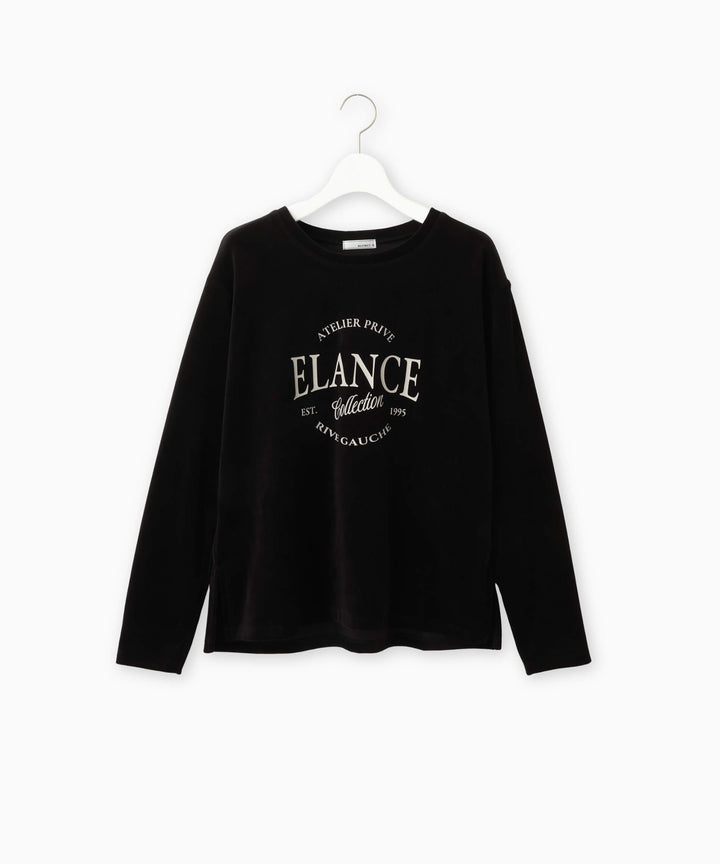 ベロアロゴプリントロングスリーブTシャツ