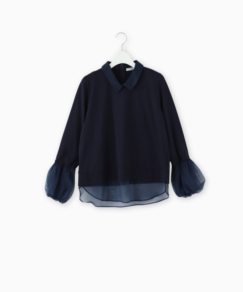 【AshLey WILLIAMS】BLACK バルーンスリーブ シャツ シアーバルーンスリーブシャツ – FACE SANS FARD