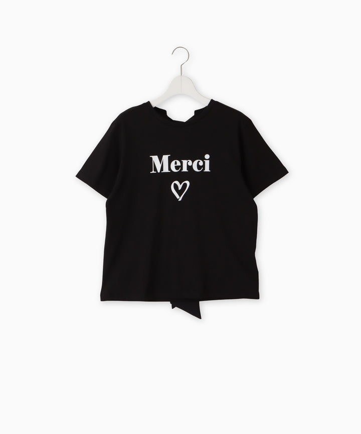 MerciロゴバックリボンTシャツ