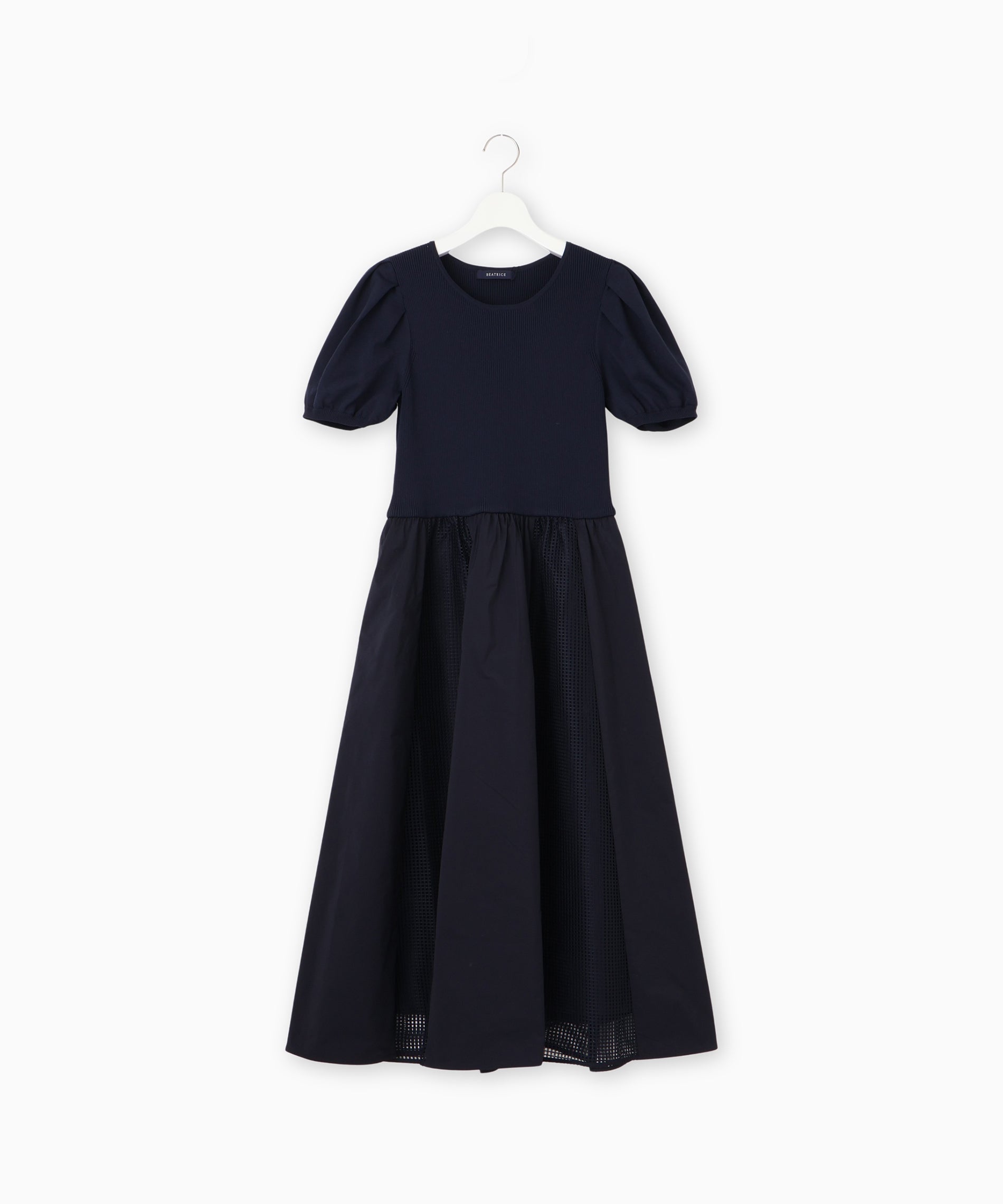 FENDI レース刺繍トリミング ドッキングチェックワンピース 42 レース