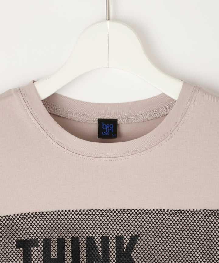 天竺メッシュロゴTシャツ
