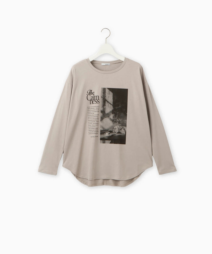 フォトプリントオーバーサイズロングTシャツ