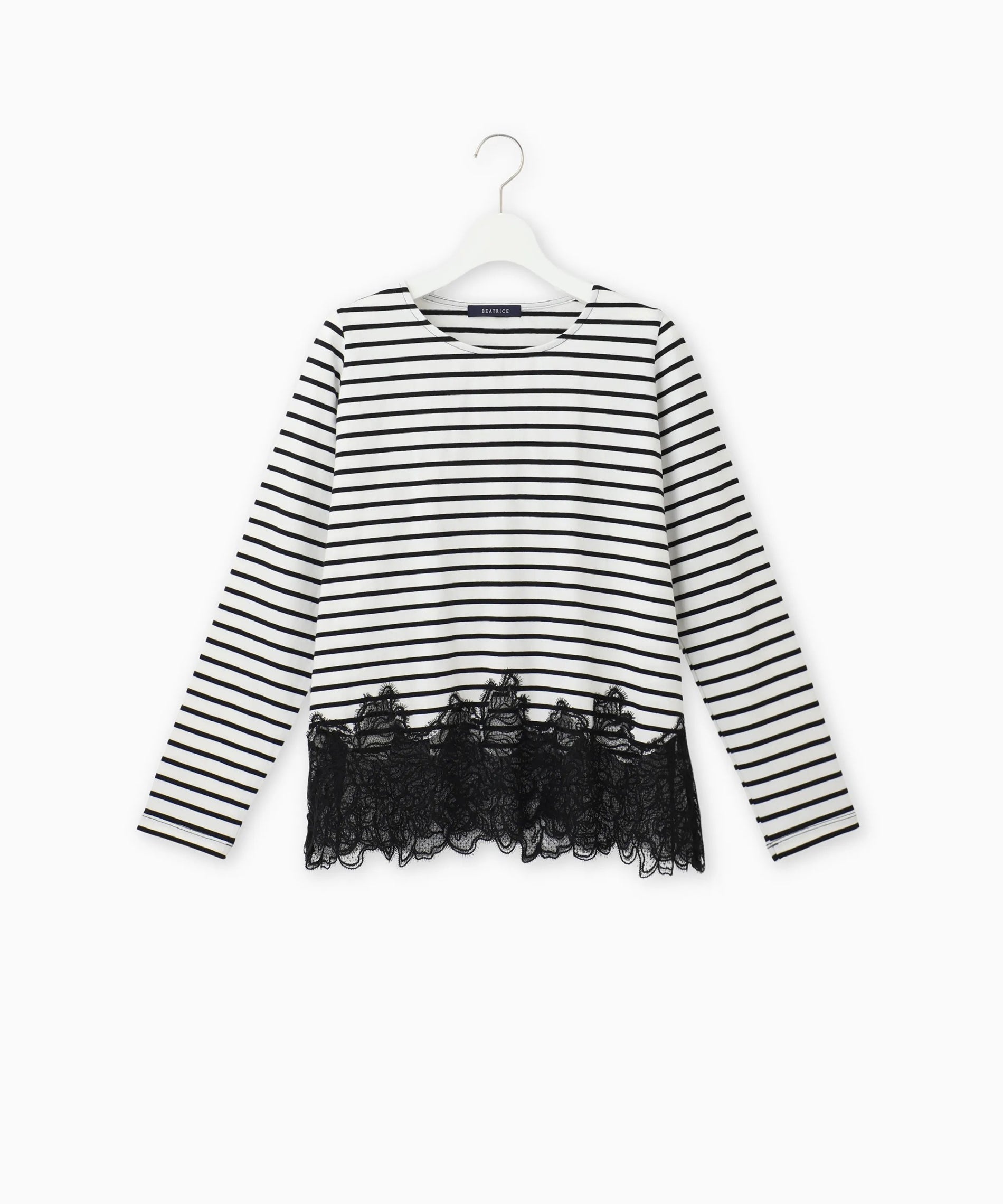 裾レースレイヤードスムースプルオーバー – FACE SANS FARD