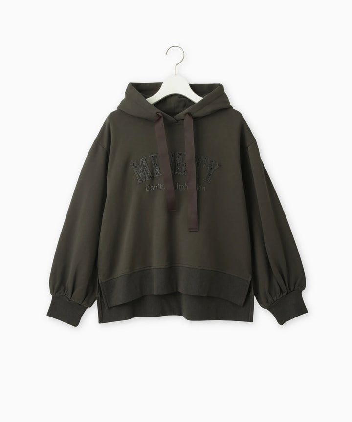 スパンコール刺繍スウェットパーカー