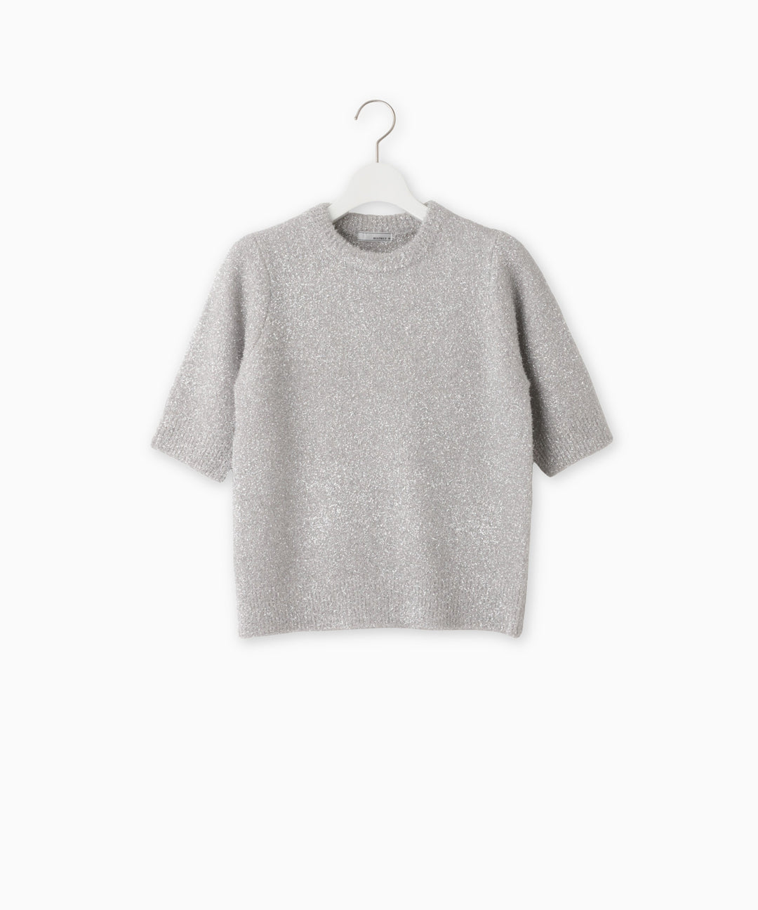 五分袖ラメニットプルオーバー