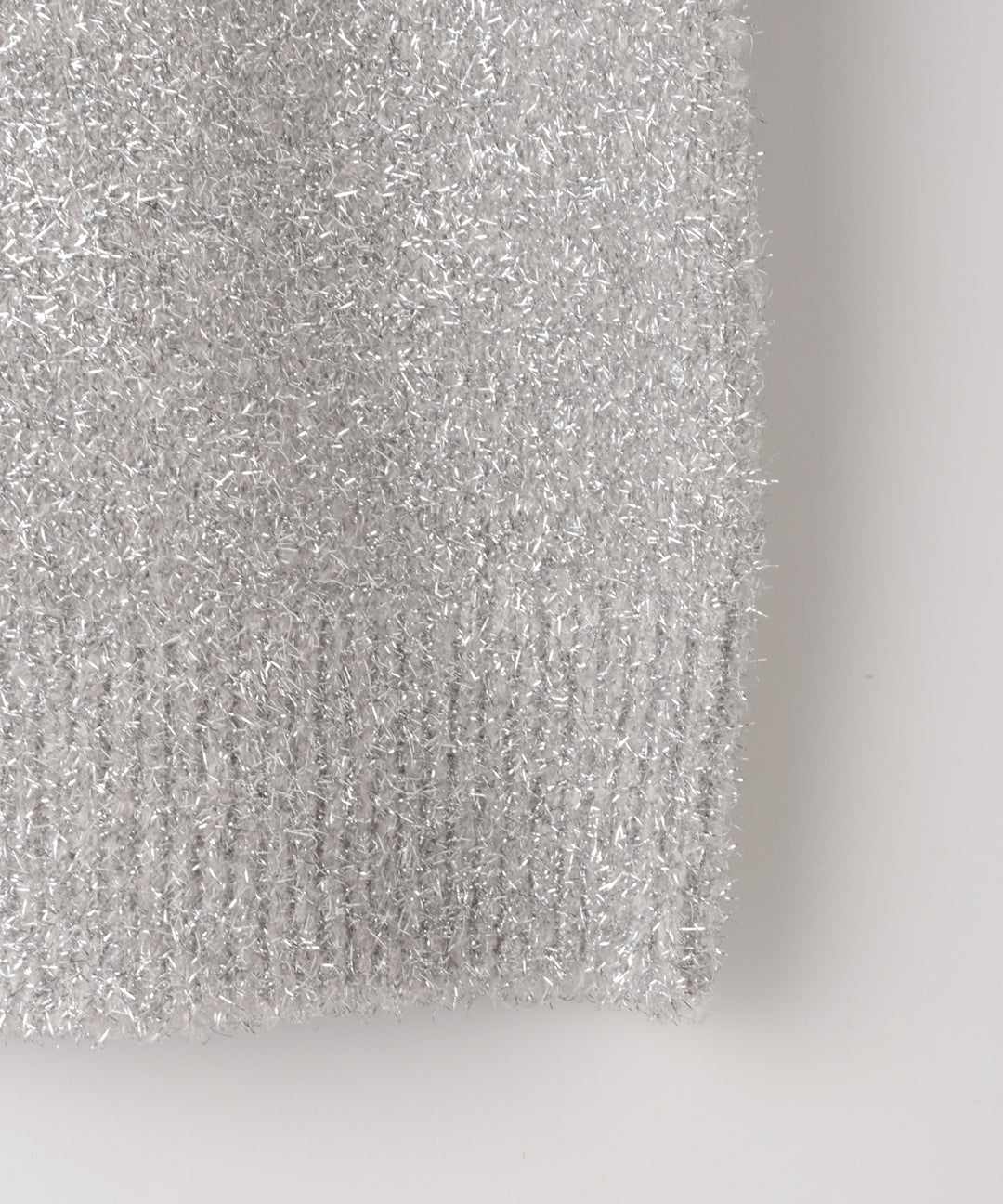 五分袖ラメニットプルオーバー