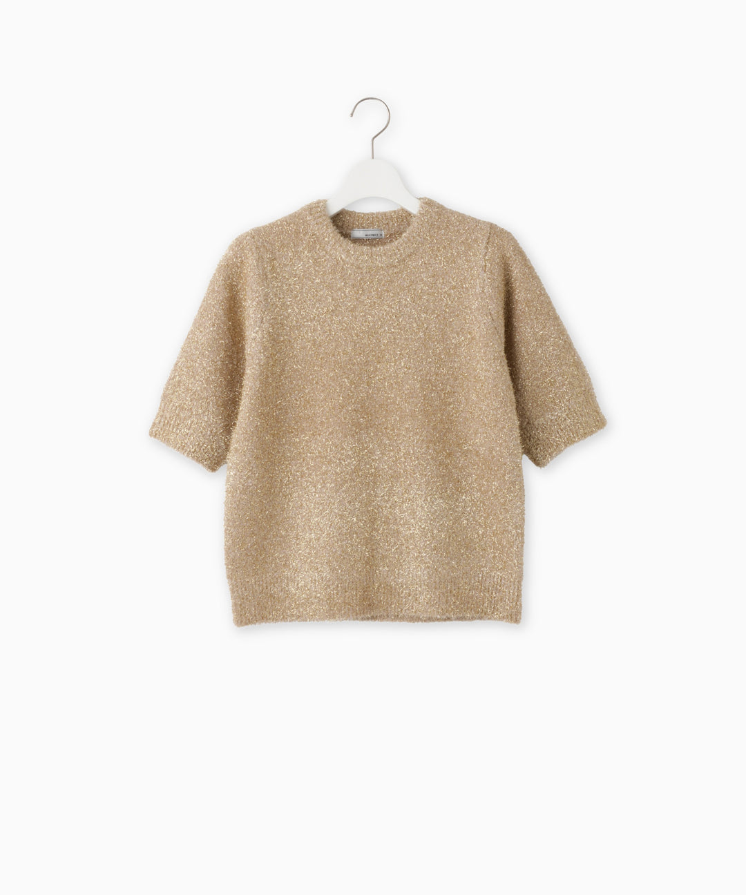 五分袖ラメニットプルオーバー