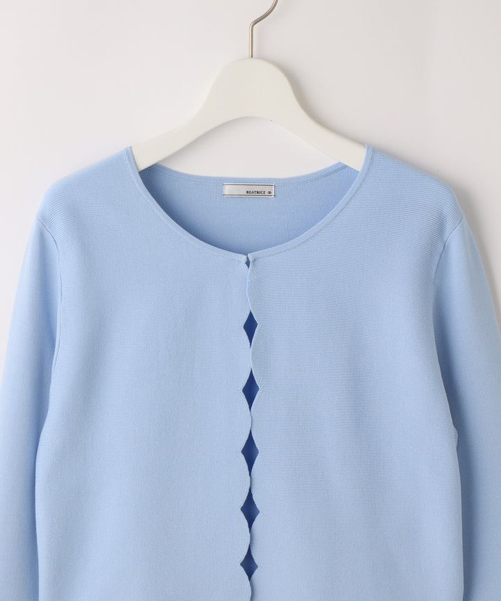 スカラップショートカーディガン