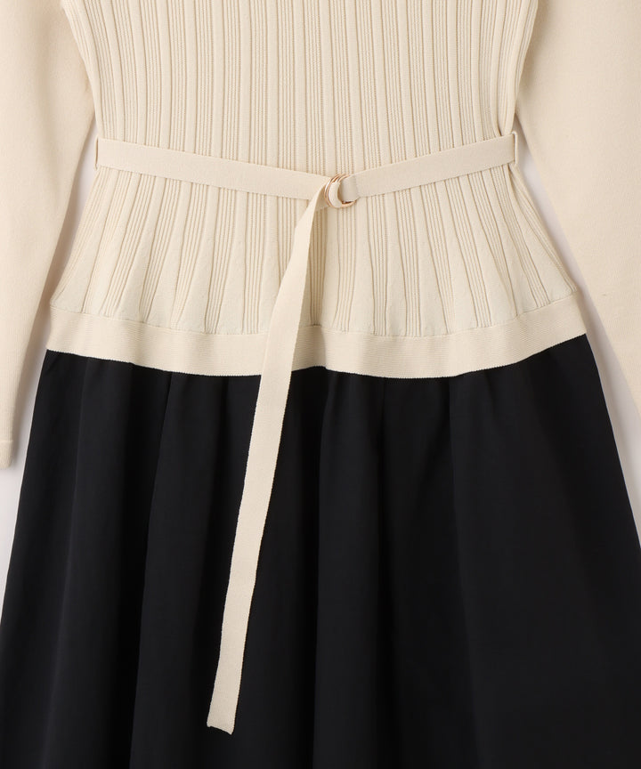ウエストベルトドッキングワンピース