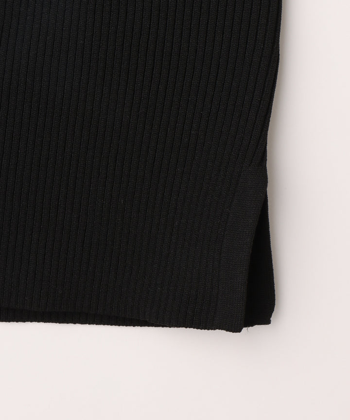 フラワーモチーフ衿付きリブニットプルオーバー