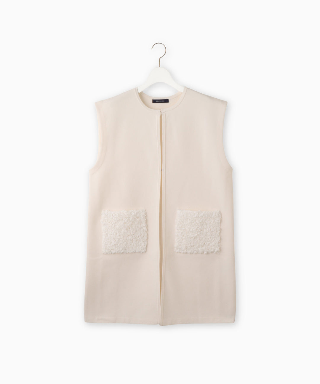 フラワーモチーフポケットニットジレ