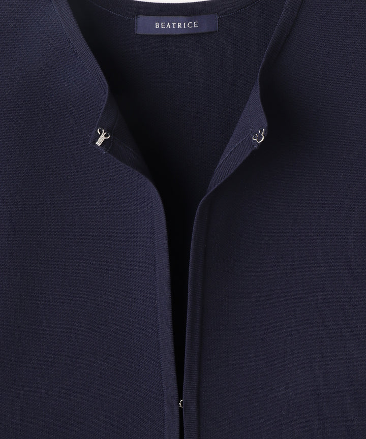 フラワーモチーフポケットニットジレ