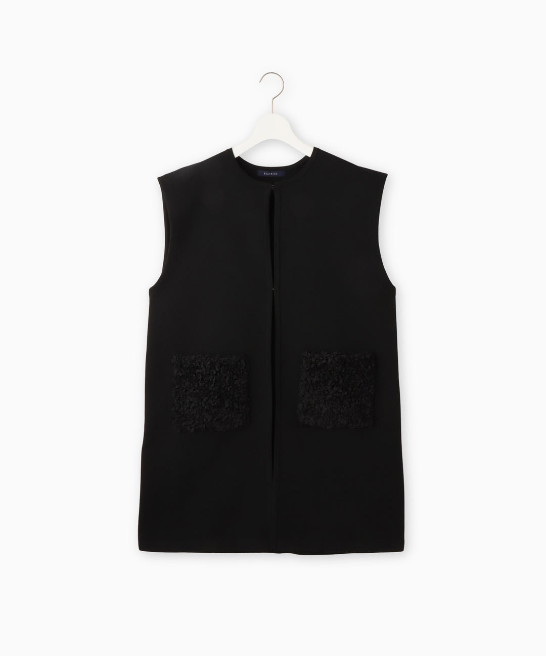 フラワーモチーフポケットニットジレ