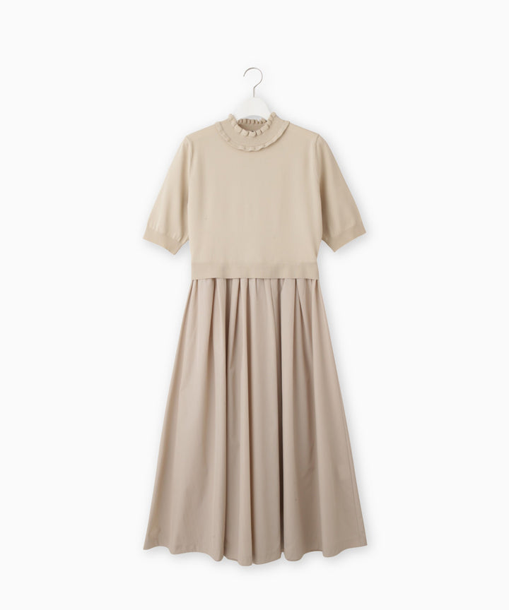 異素材ドッキングワンピース