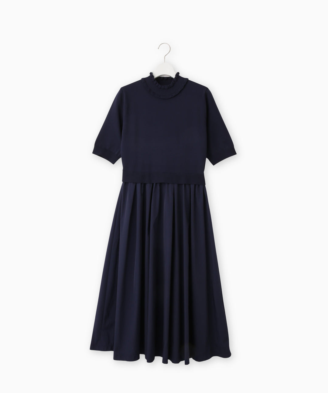 異素材ドッキングワンピース