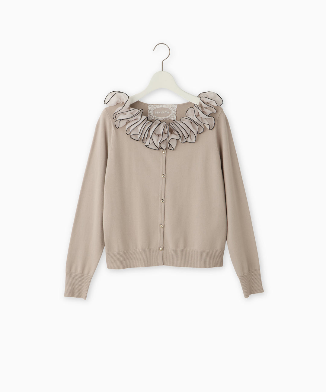 フリルオーガンジーサテンカーディガン