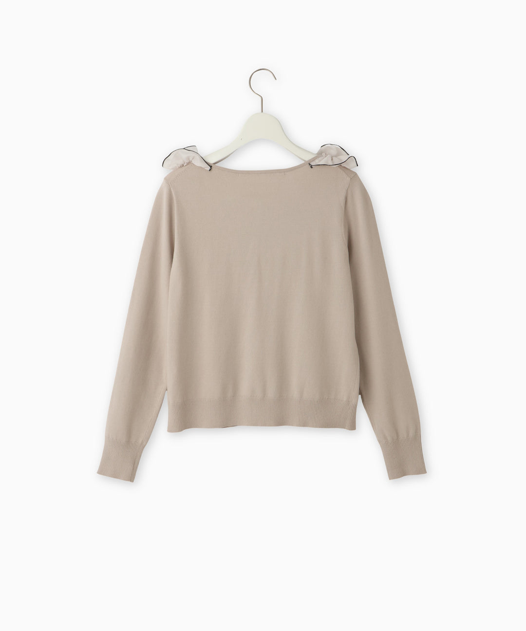 フリルオーガンジーサテンカーディガン