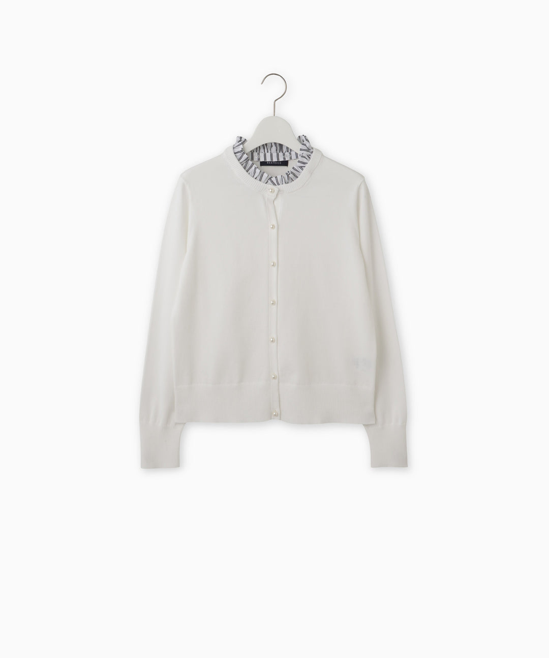 Ruffled Collar Knit Cardigan