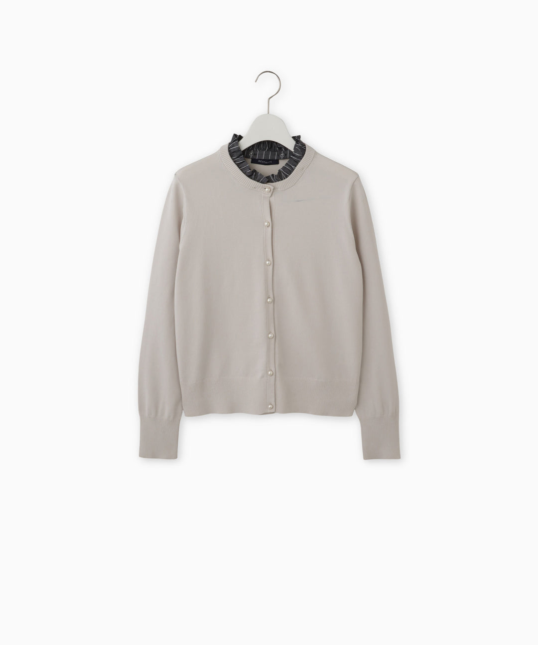 Ruffled Collar Knit Cardigan