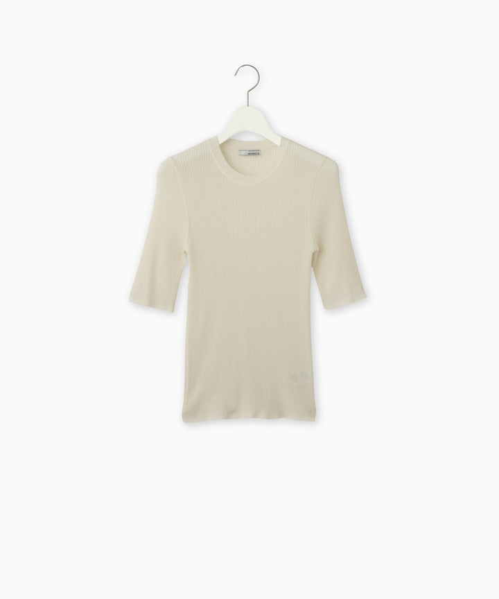 五分袖リブニット