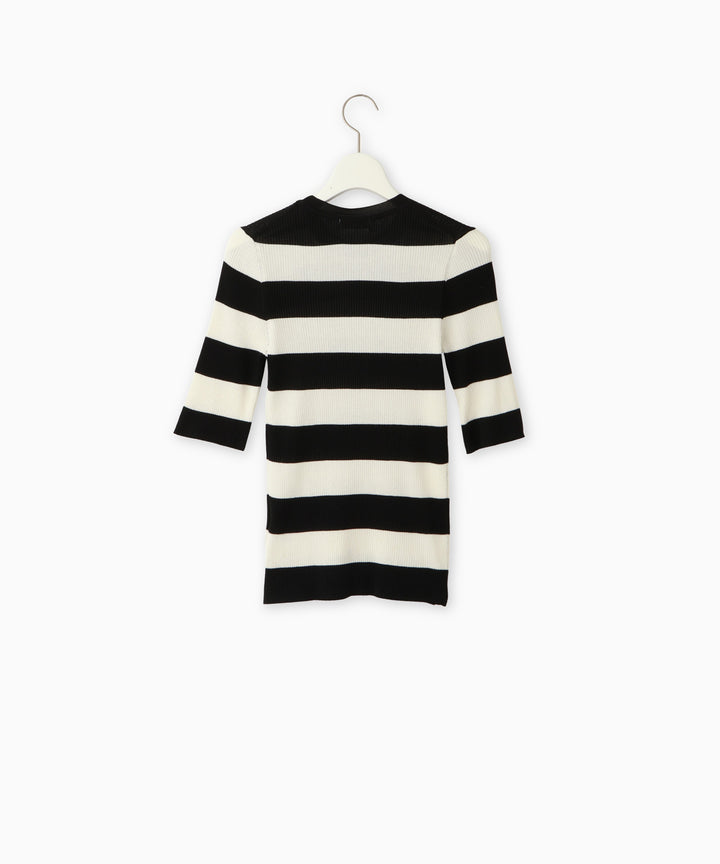 五分袖リブニット