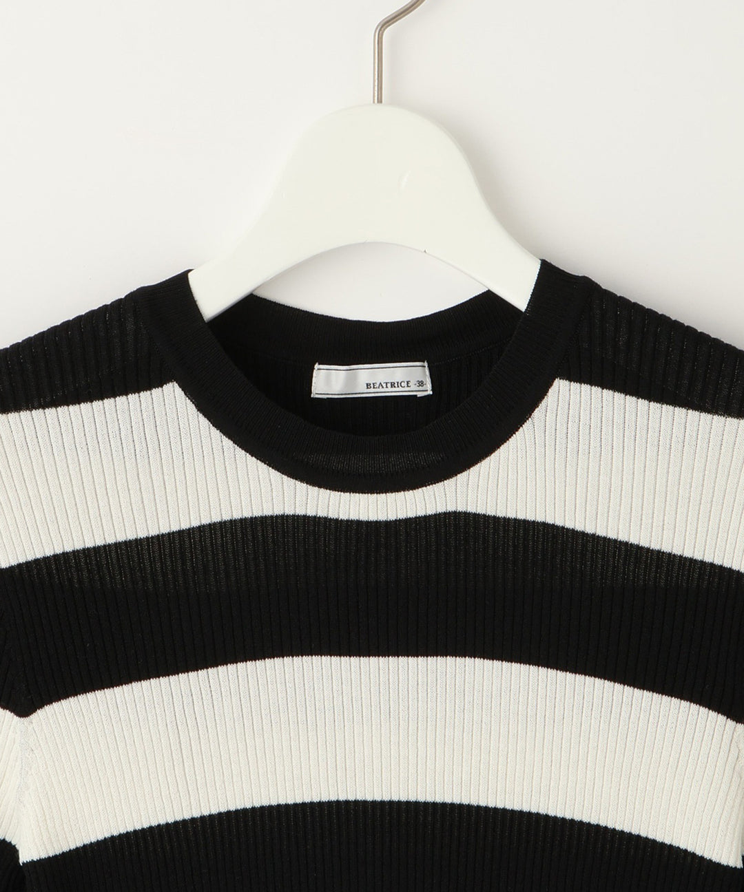 五分袖リブニット