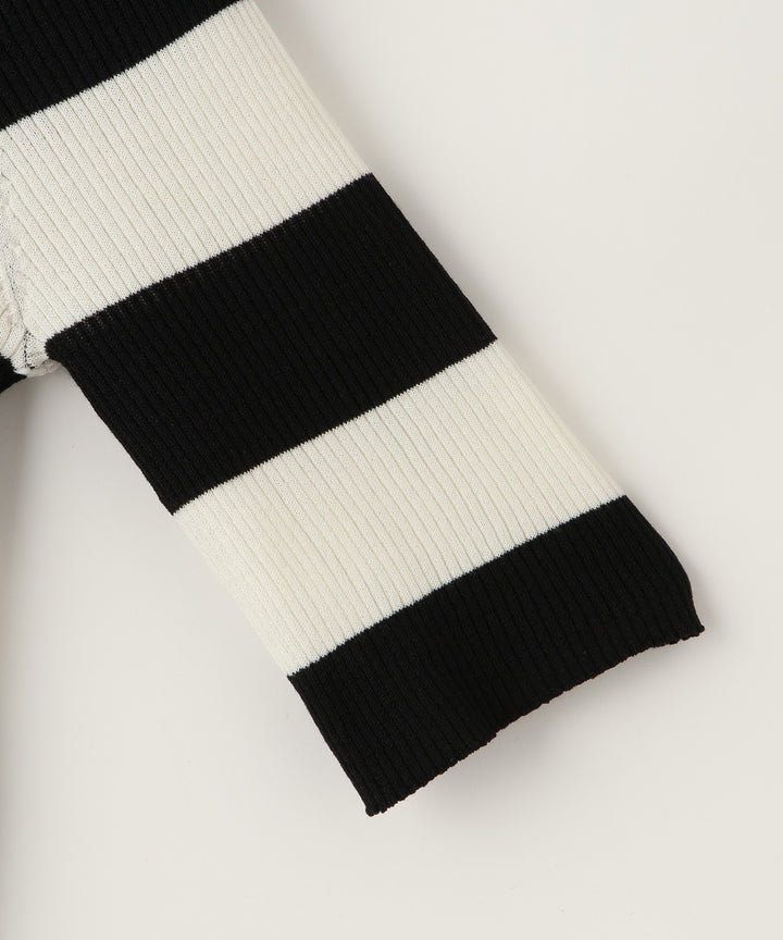 五分袖リブニット