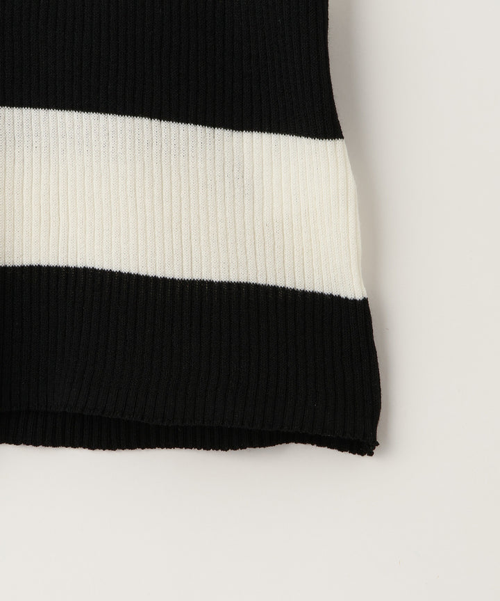 五分袖リブニット