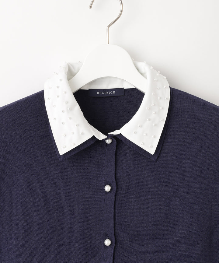 Shirt-Collared Sleeveless Knit
