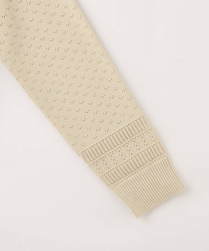 パール刺繍ボタンニットカーディガン