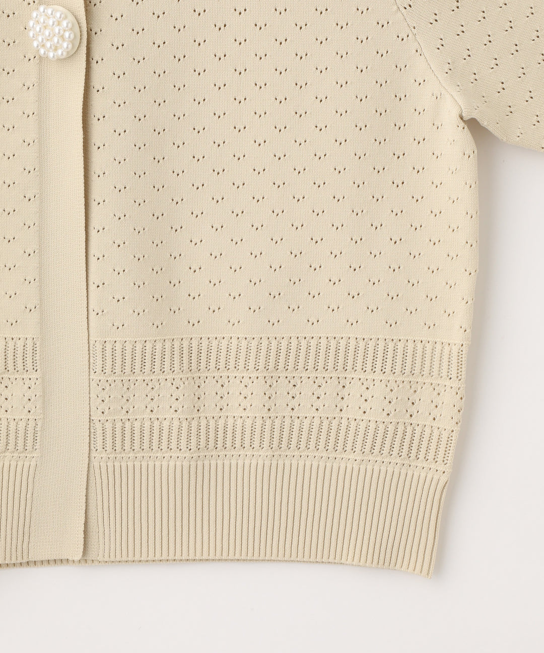 パール刺繍ボタンニットカーディガン