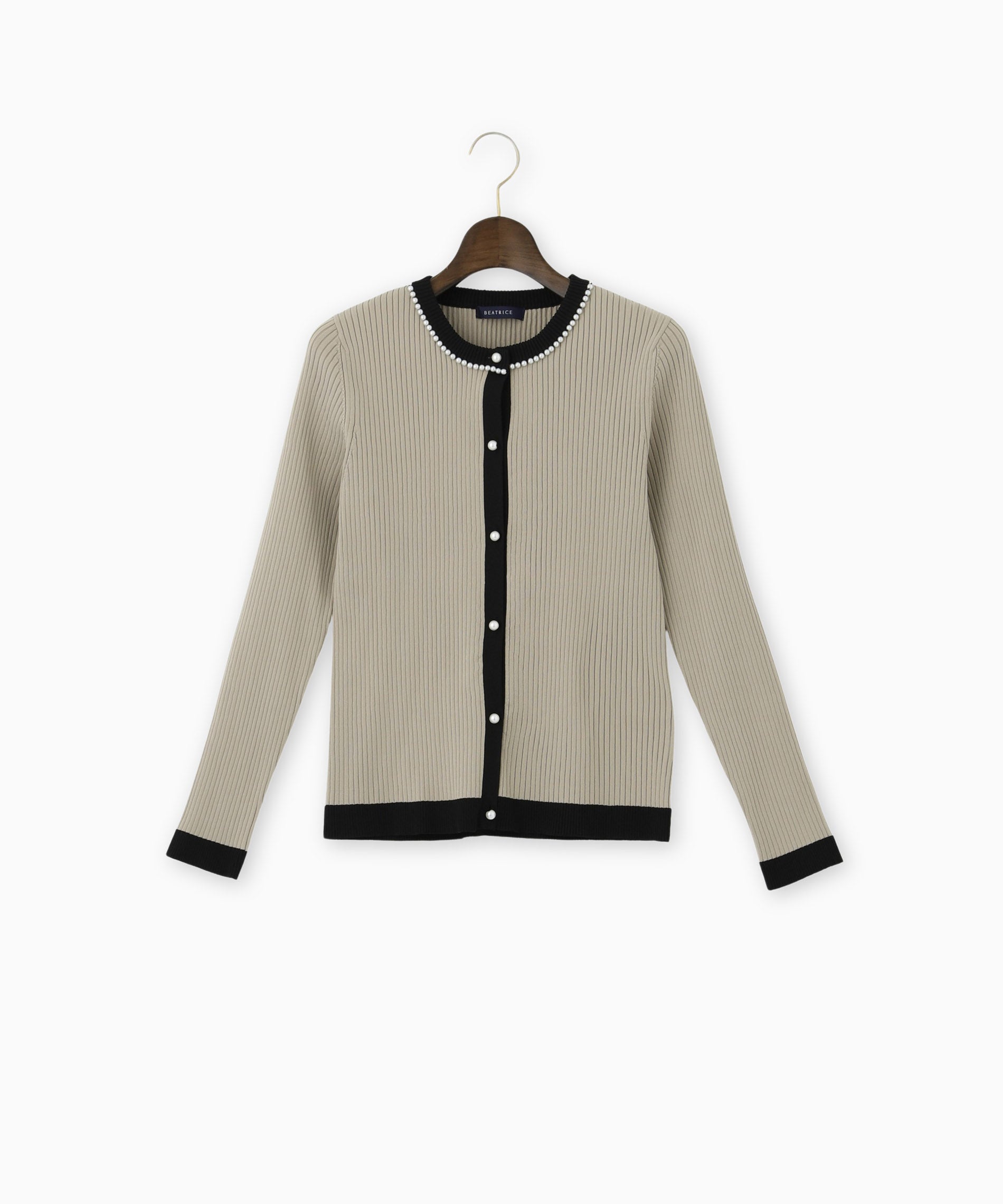BEATRICE NAVY】パールニットカーディガン – FACE SANS FARD