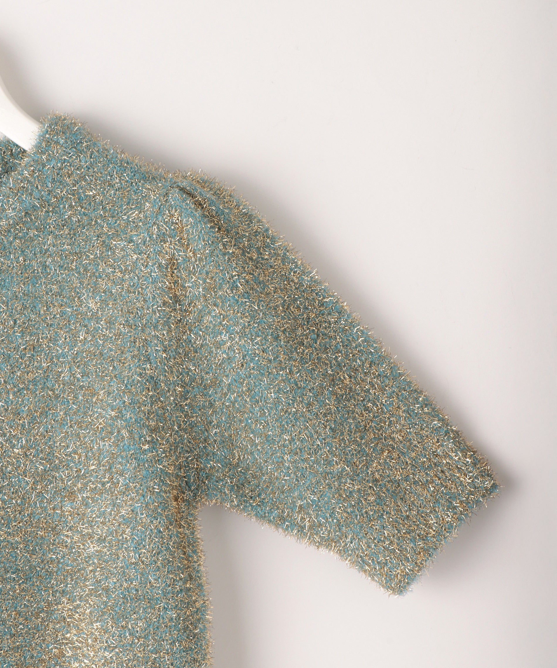 シャギーニット ラメ sullen ファー セール】フェイクファーラメシャギーボートネックワイド袖ルーズ