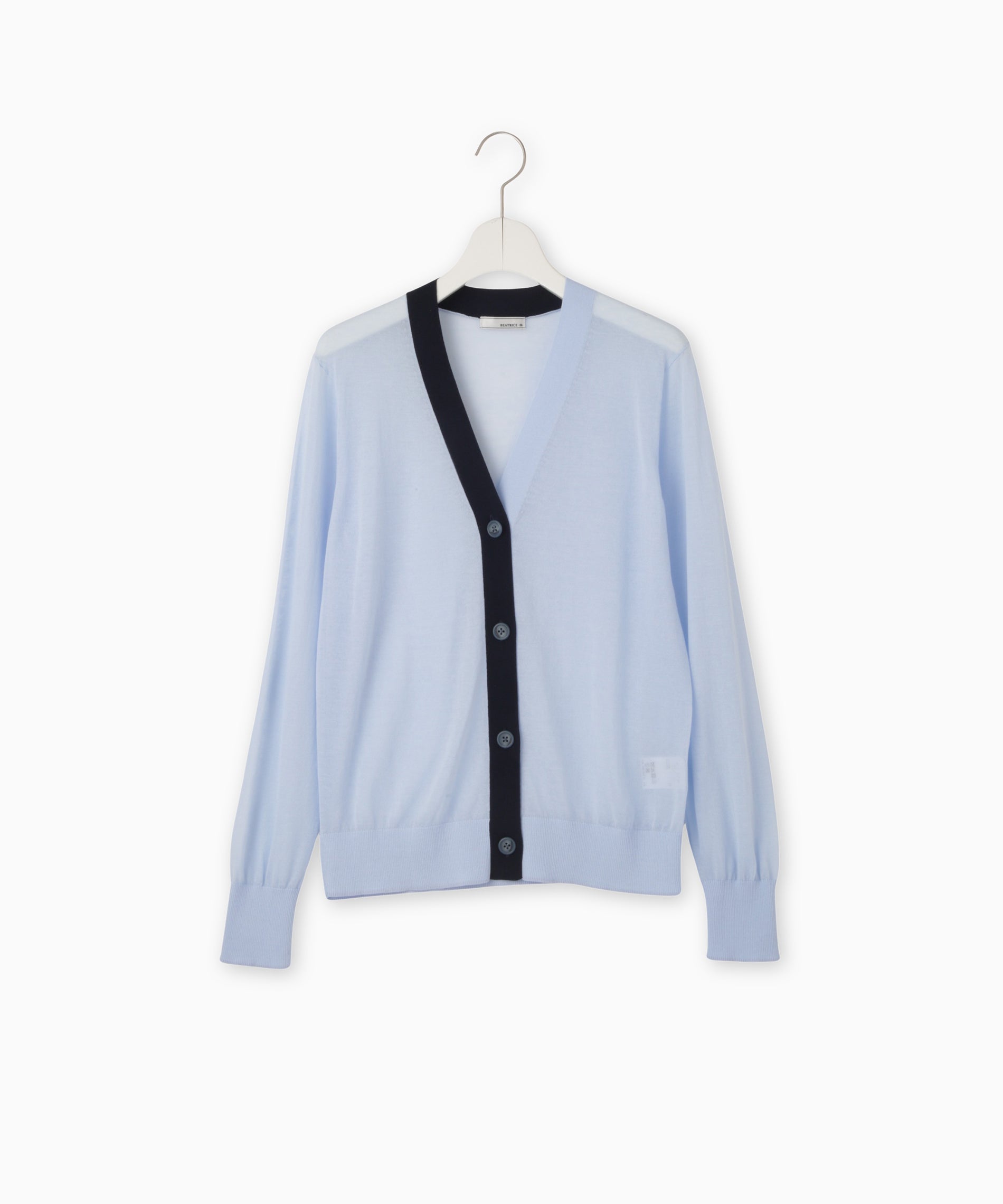 コットンナイロン18G配色ニットカーディガン – FACE SANS FARD