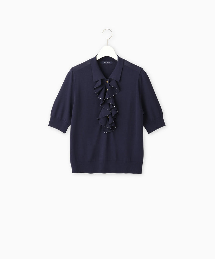 ラッフルデザインニット