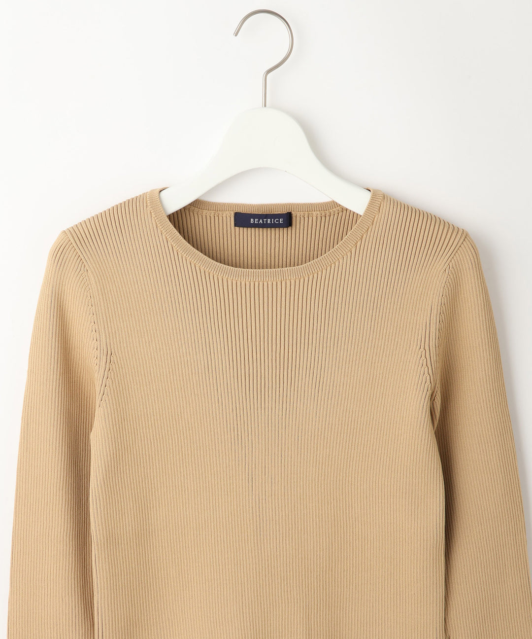 ニット×シフォンオーガンジートップス