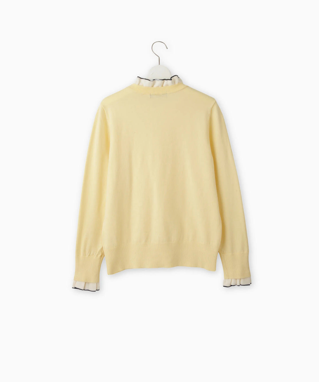 フリルネックニット