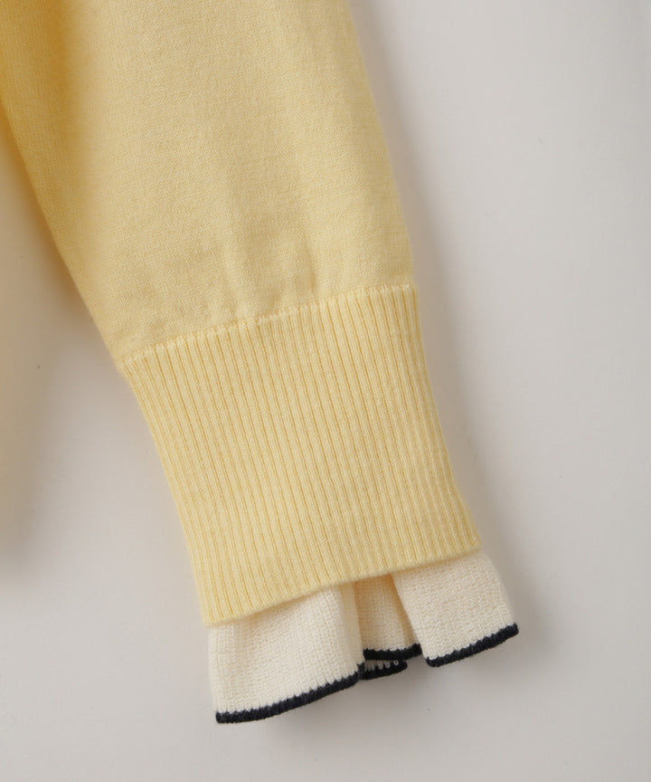 フリルネックニット